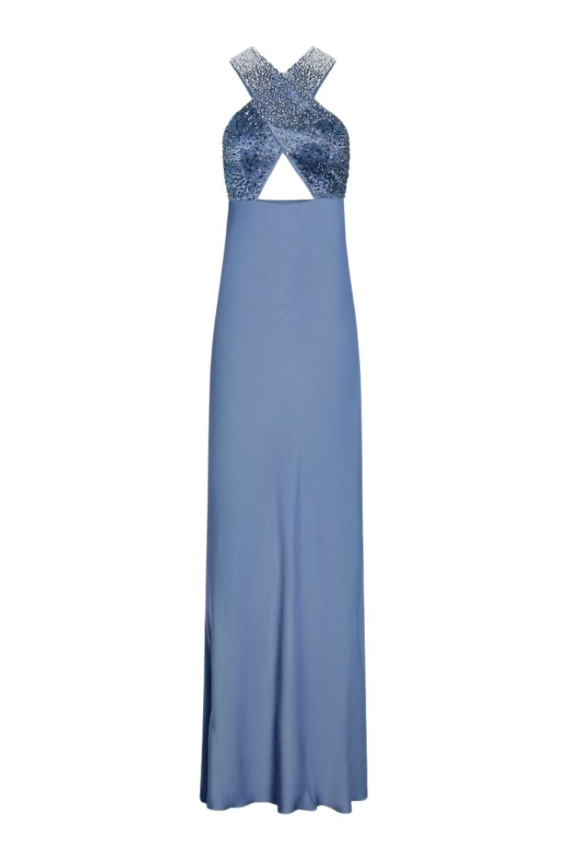 CHARLOTTE SLATE BLUE MAXI DRESS - CULT MIA