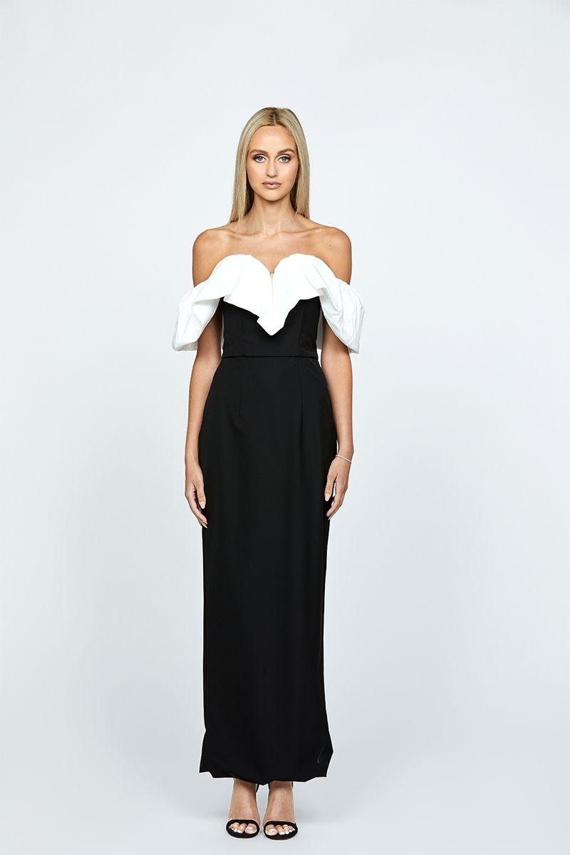 MAXINE OFF SHOULDER RUFFLE MAXI DRESS - CULT MIA