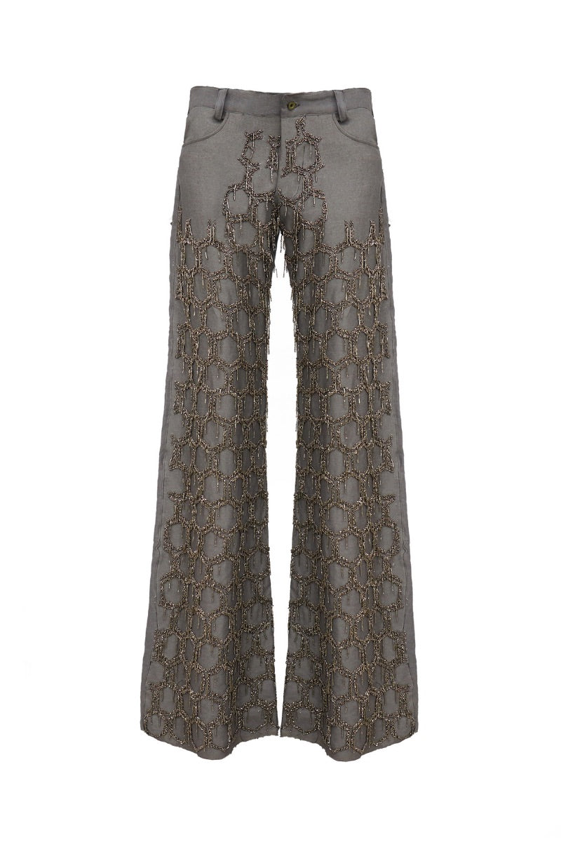 Onalaja gray denim jeans with classic fit, front pockets, and belt loops, displayed on a neutral background.