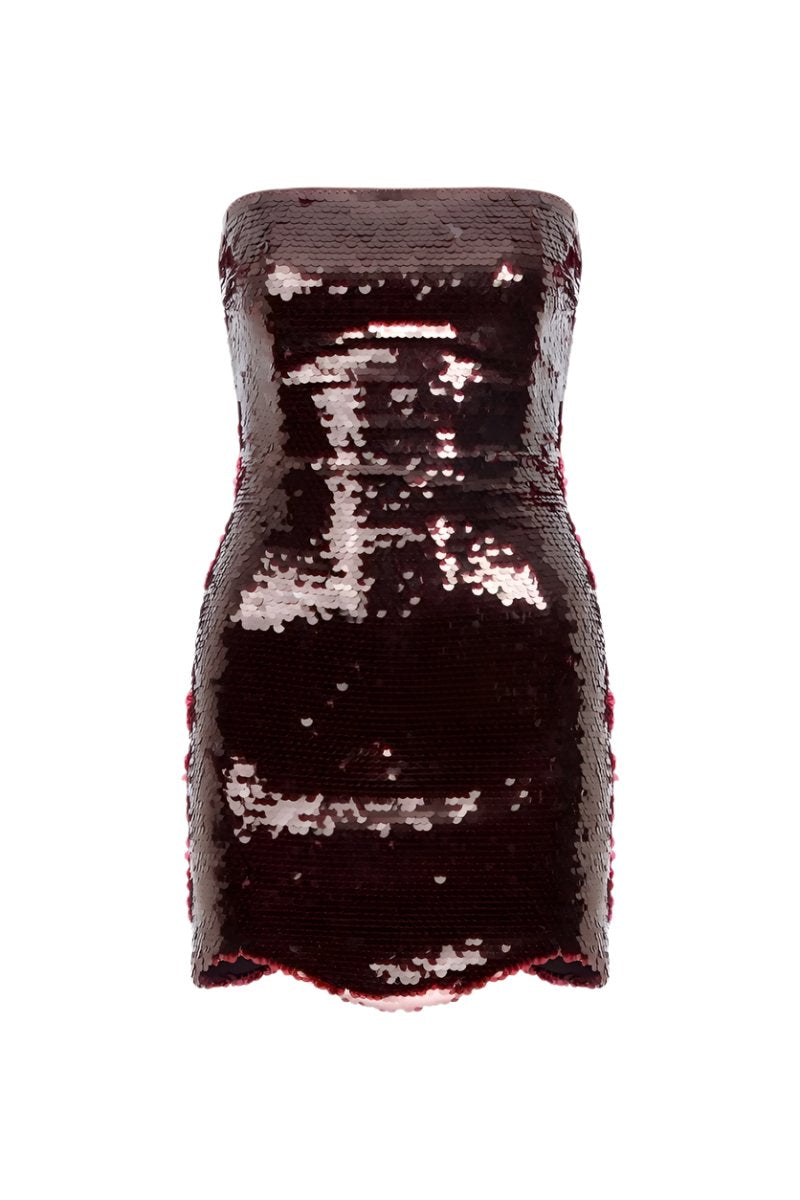MARY DRESS IN BURGUNDY - CULT MIA