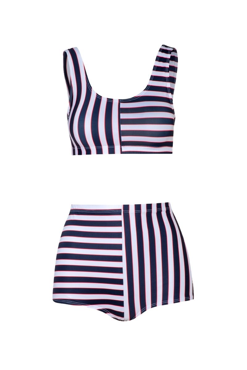 MARSELLA TOP AND JANE BOTTOM BIKINI IN FRENCH STRIPES - CULT MIA
