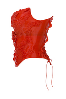 3D print corset top from Sudi Etuz featuring a structured, futuristic design with detailed 3D printed patterns.