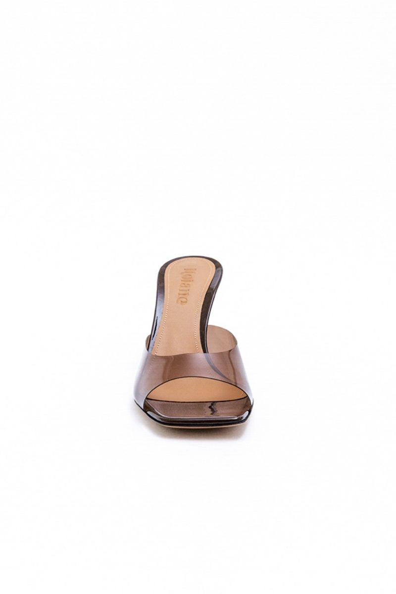 GRETA MULE IN CHOCOLATE BROWN TRANSPARENT - CULT MIA