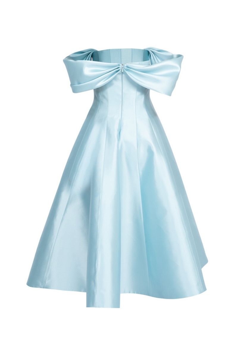 BLUE CORSETED BODICE MAXI DRESS - CULT MIA