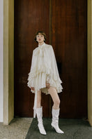 White Plan Monarch mini dress featuring a stylish design, perfect for casual or semi-formal occasions.
