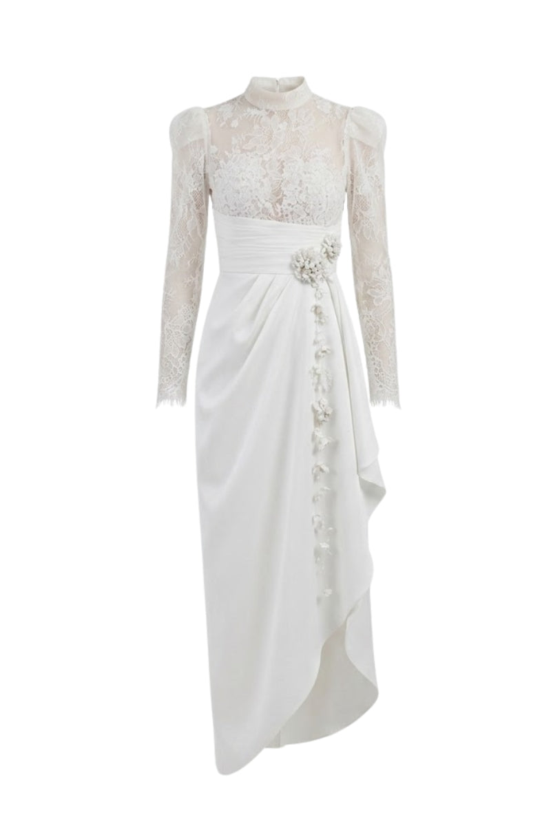 White Plan MIKOL Maxi Dress featuring a flowing silhouette and elegant design, perfect for casual or formal occasions.