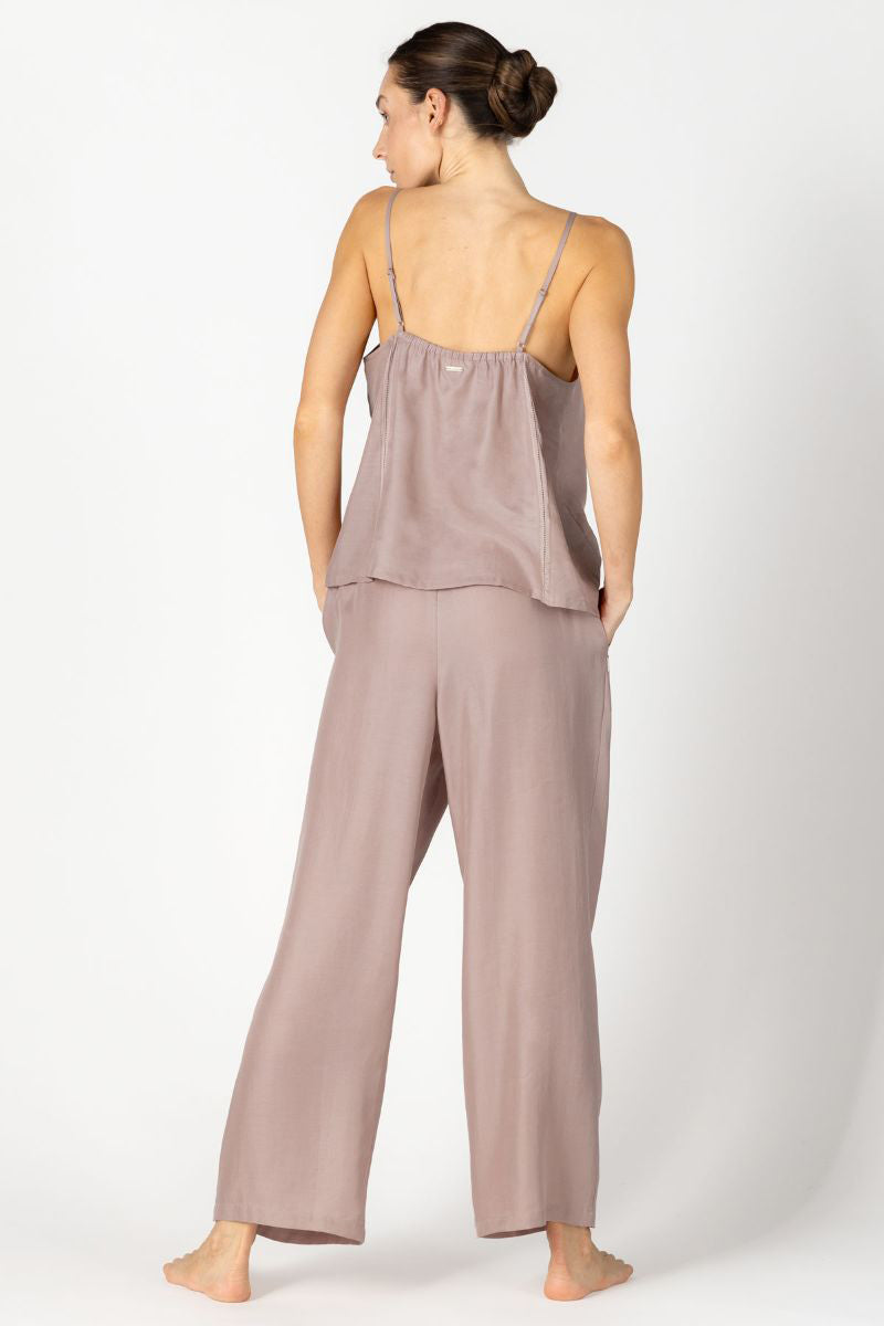 NK IMODE KACEY CITY high V-neck camisole in freckles, soft loungewear top with relaxed fit and comfortable fabric.
