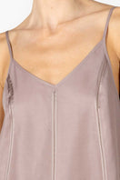 KACEY CITY high V-neck camisole in freckle print, NK IMODE loungewear top with soft fabric and relaxed fit, shown on model.