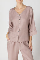 NK IMODE KACEY CITY shirt top in freckle print, casual loungewear with a relaxed fit and stylish design.