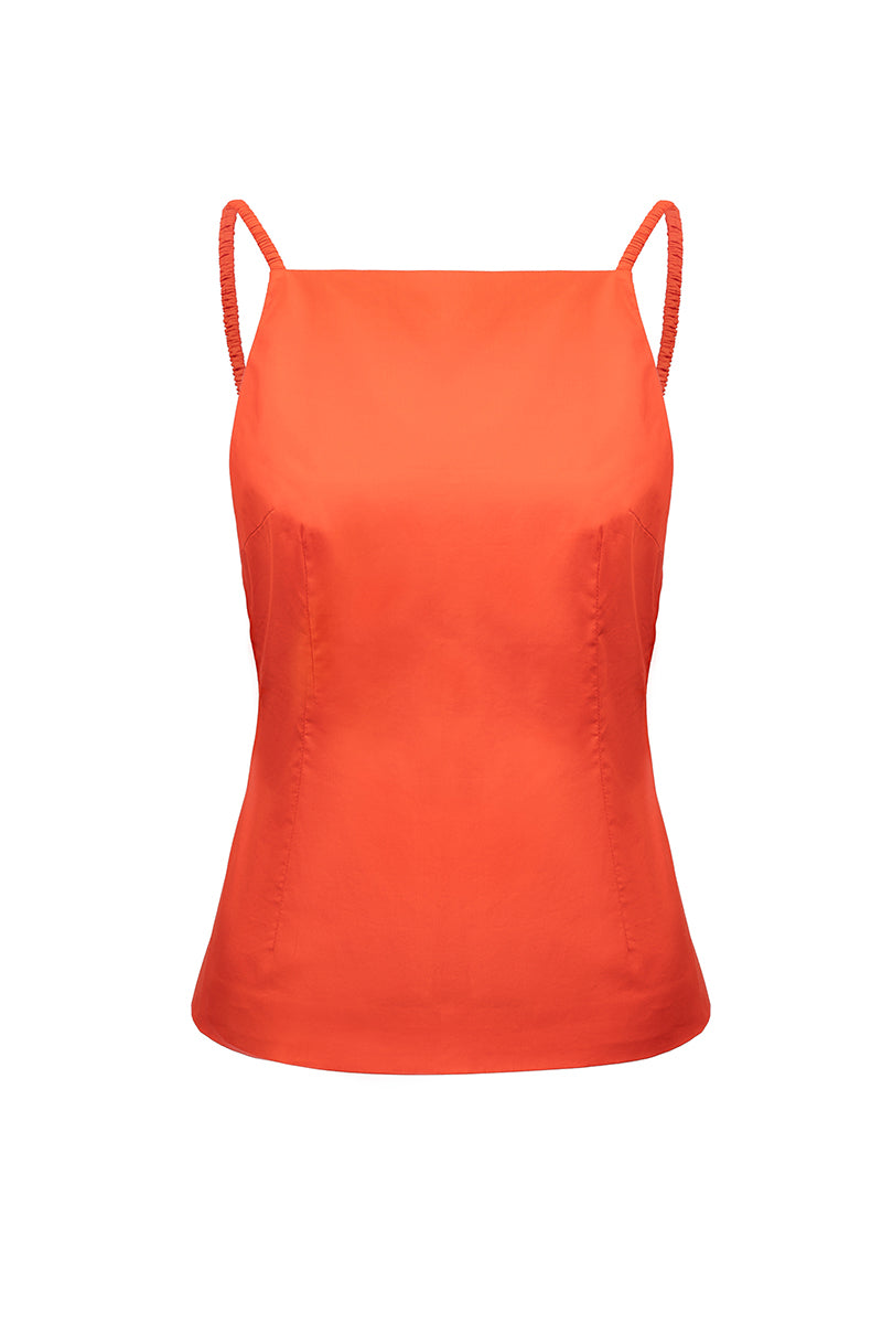 LINSEY TANK TOP IN TANGERINE - CULT MIA