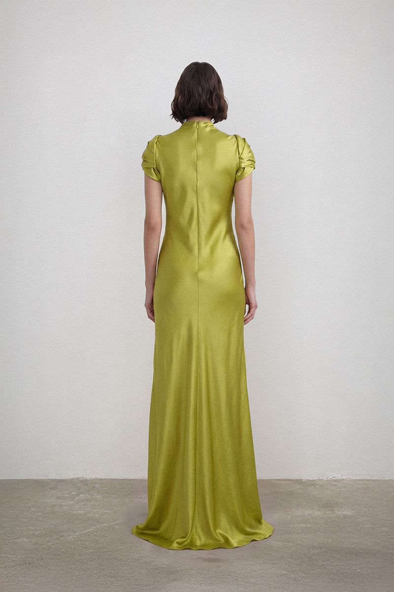 Deme By Gabriella Clover gown featuring a flowing design with elegant fabric and detailed stitching, perfect for formal occasions.