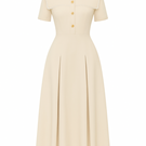 White Plan Liberty Dress, a stylish midi dress featuring a flowing design and elegant details, perfect for casual or semi-formal wear.