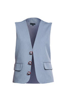 Aidan & Ice Solace vest in gray, lightweight sleeveless vest with a tailored fit and subtle texture, ideal for layering.