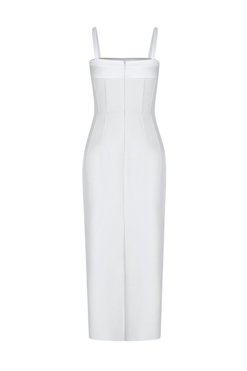 CLOVELLY WHITE MIDI DRESS - CULT MIA