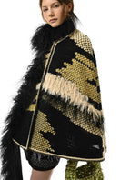 Lalo Avril multicolor cape jacket with vibrant, flowing fabric and stylish design suitable for casual or layered outfits.