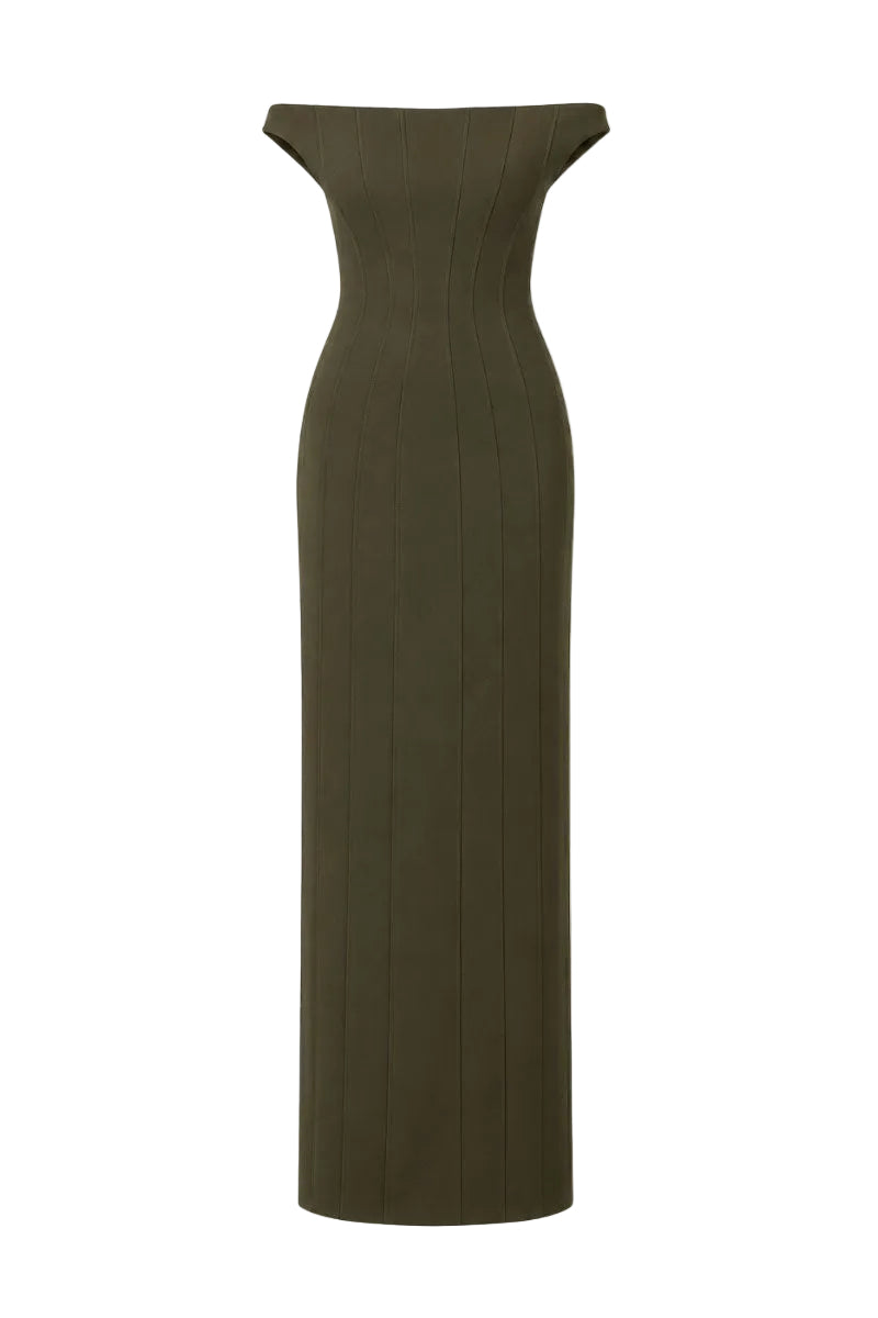 OLIVE VEIL DRESS