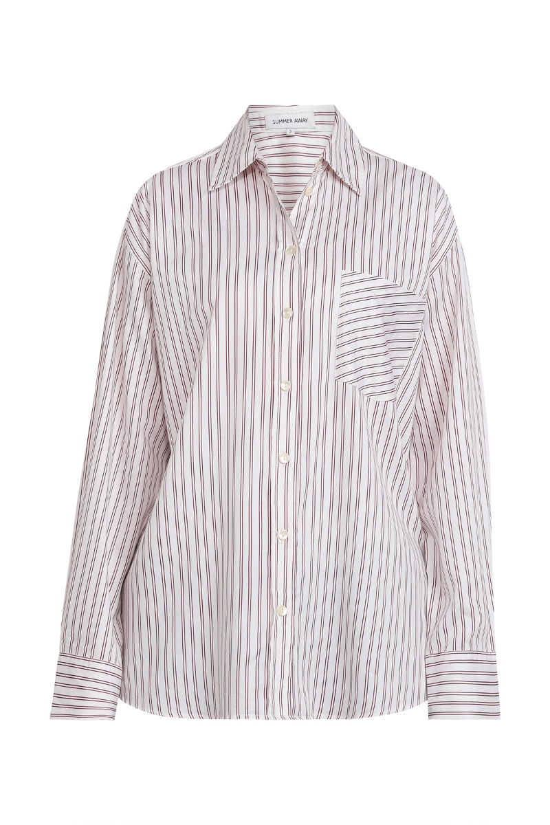 RAVENNA SHIRT IN BURGUNDY STRIPE | CULT MIA