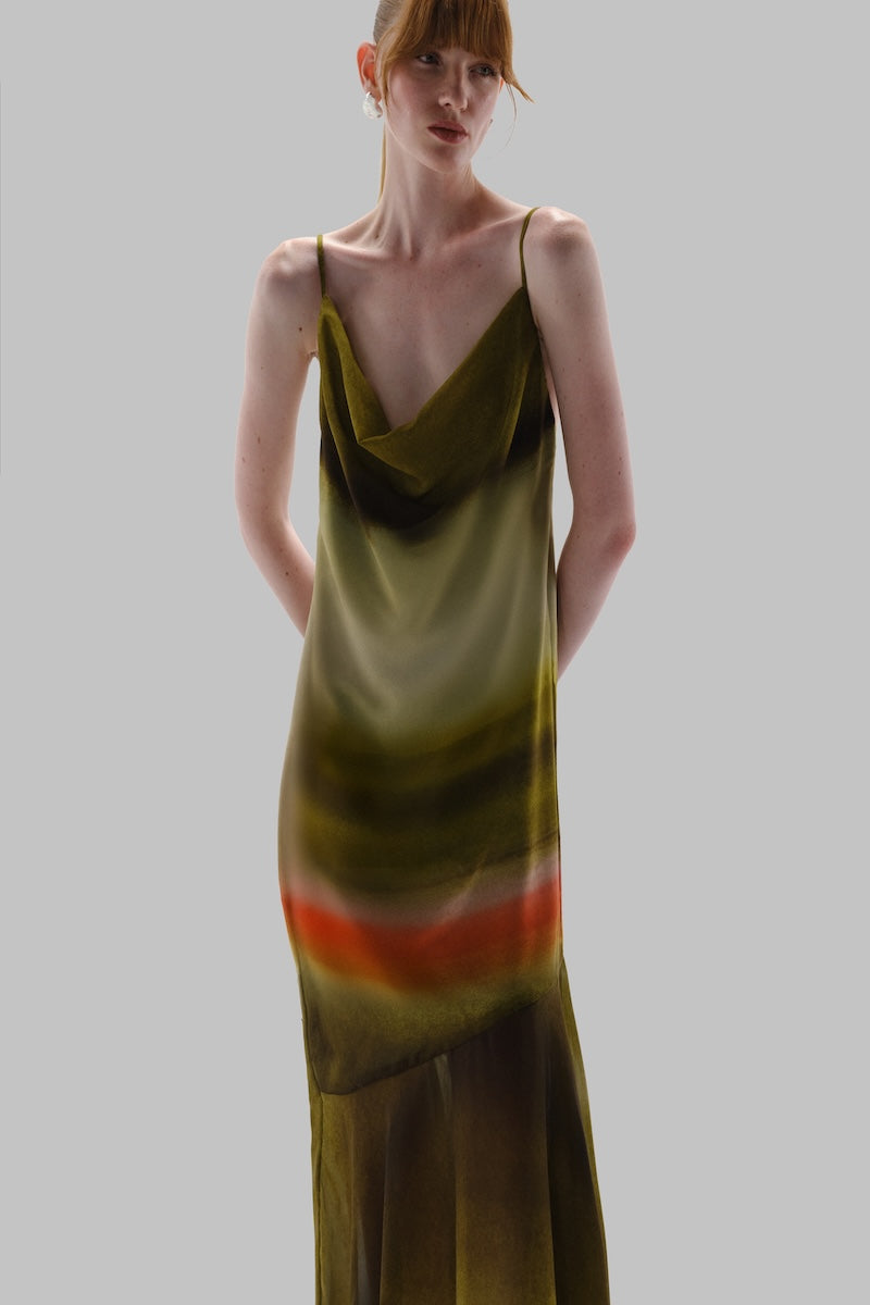 Baobab Carlotta Maxi Dress featuring a flowing design and elegant V-neck in a stylish Vallesagrado fabric.