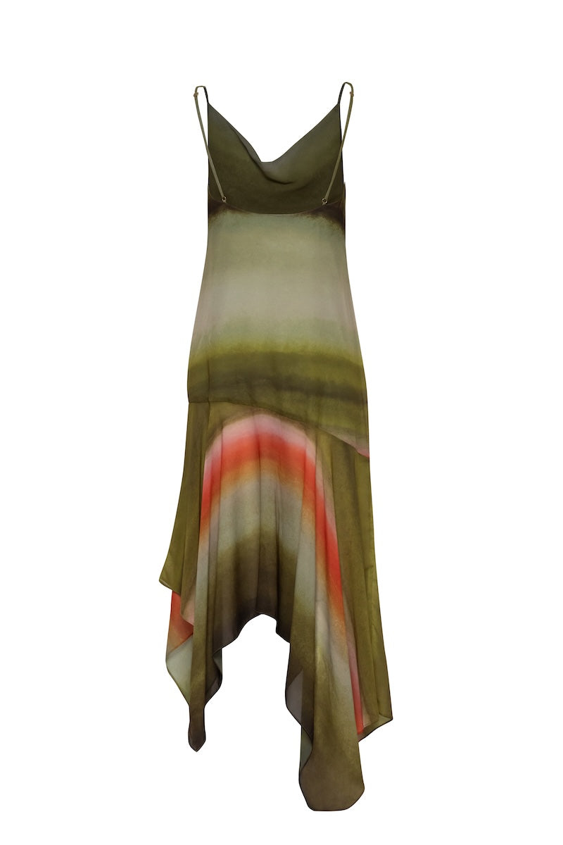 Baobab Carlotta Maxi Dress in Vallesagrado fabric, flowing length and elegant design, perfect for summer or special occasions.