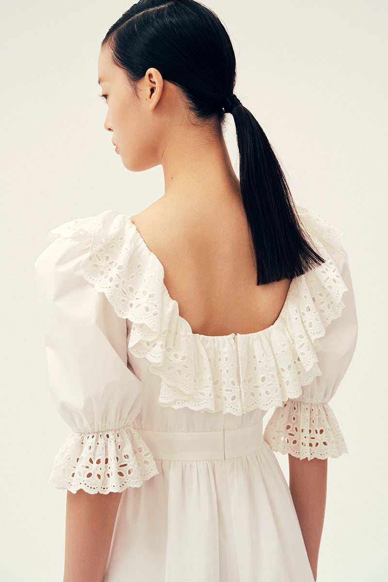 SANDRA DRESS IN IVORY - CULT MIA