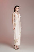 Do Long Starlight Pink Gown with flowing fabric and elegant design, perfect for formal occasions.