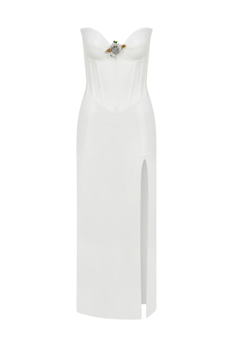 CORSET NIGHT GOWN IN WHITE - CULT MIA