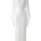 White Plan Elara off-shoulder maxi dress featuring a flowy silhouette and elegant design, perfect for summer occasions.