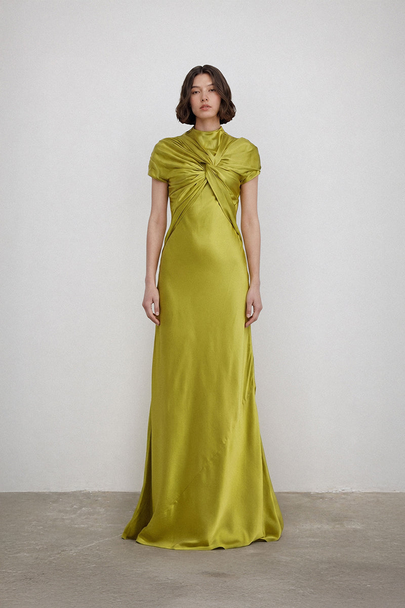 Deme By Gabriella Clover gown featuring a flowing design, elegant fabric, and intricate details ideal for formal occasions.