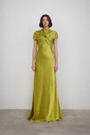 Elegant Deme By Gabriella Clover dress gown with flowing fabric and detailed design, perfect for formal occasions.