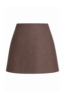Black fitted mini skirt by Keira Tong, showing a sleek, minimalist design with a high waist and tailored fit.