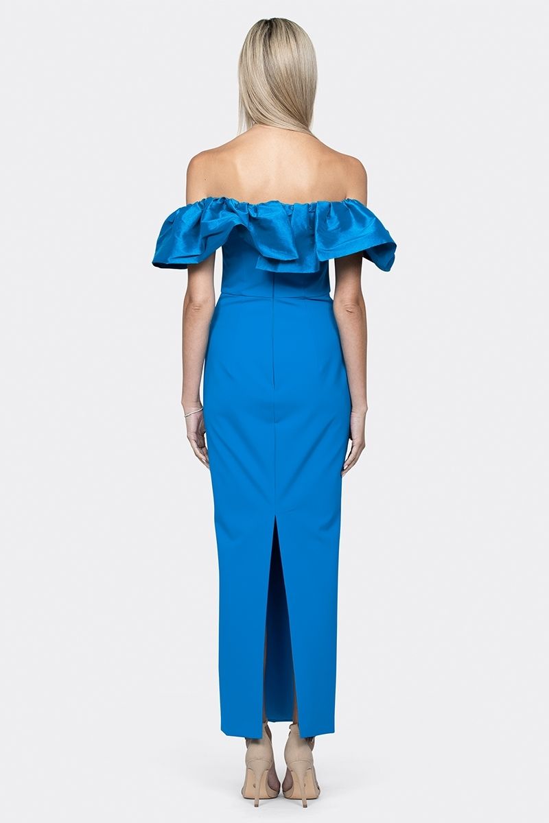 MAXINE OFF SHOULDER RUFFLE MAXI DRESS - CULT MIA