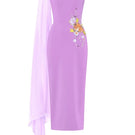 HACCHIC COUTURE Charmie Violet embroidered pencil gown featuring intricate embroidery and a fitted silhouette.