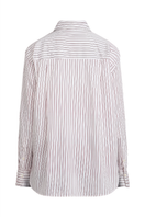 Summer Away Ravenna shirt in burgundy stripe featuring a classic button-up design and long sleeves.