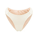 Suncillo Gina glossy bikini bottom in white pearl with a shiny, smooth finish, designed for a sleek and stylish swimwear look