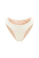 Suncillo Gina glossy bikini bottom in white pearl with a shiny, smooth finish, designed for a sleek and stylish swimwear look