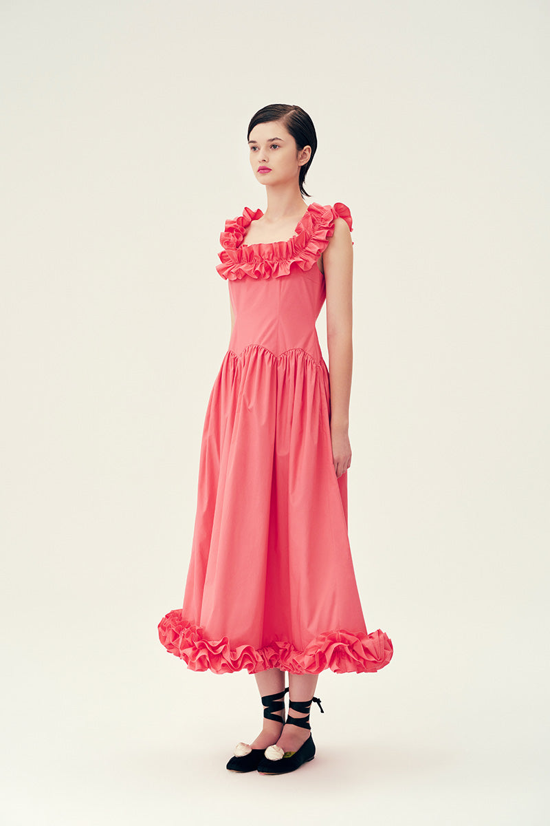 watermelon midi dress Plus Size - Retro Chic Belted Swing Midi Dress