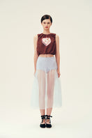 Maroon Chictopia "Let's Be Nothing" tank top featuring a sleeveless design, displayed on a hanger.