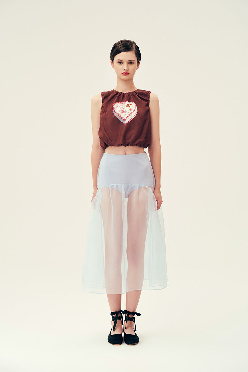 Maroon Chictopia Let's Be Nothing tank top, casual sleeveless top with a relaxed fit and simple design, front view.