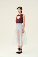 Maroon Chictopia "Let's Be Nothing" tank top, casual sleeveless top with a relaxed fit, displayed on a hanger.