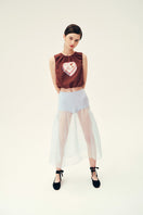 Chictopia maroon tank top from the Let's Be Nothing collection, sleeveless casual top, front view.