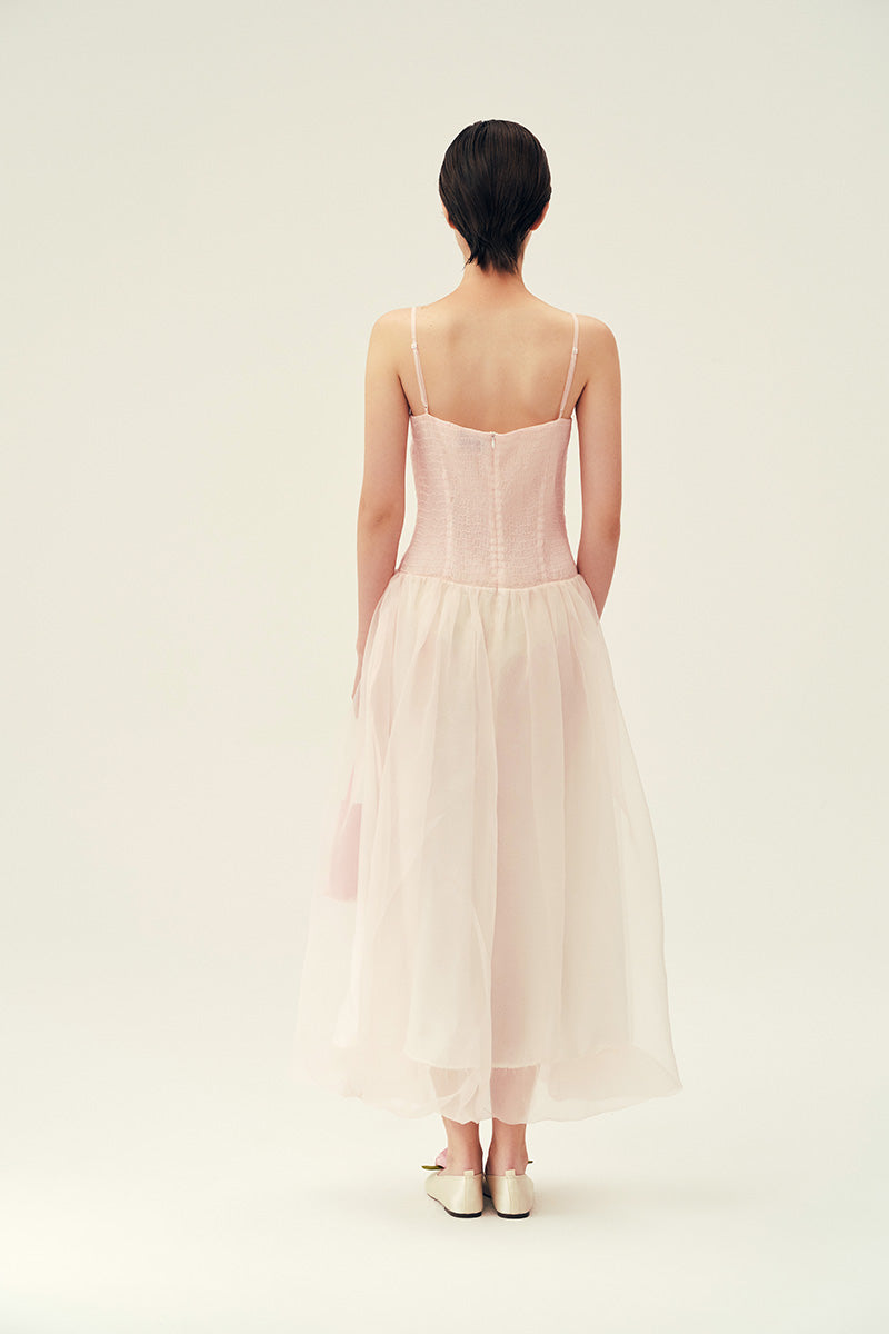 Light pink Cynthia maxi dress by Chictopia featuring flowing fabric and elegant design, perfect for summer or special occasions.