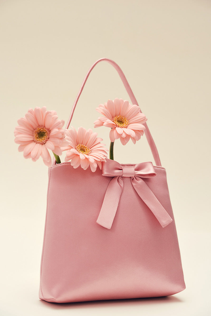 RIBBON BOW HANDBAG IN PINK - CULT MIA