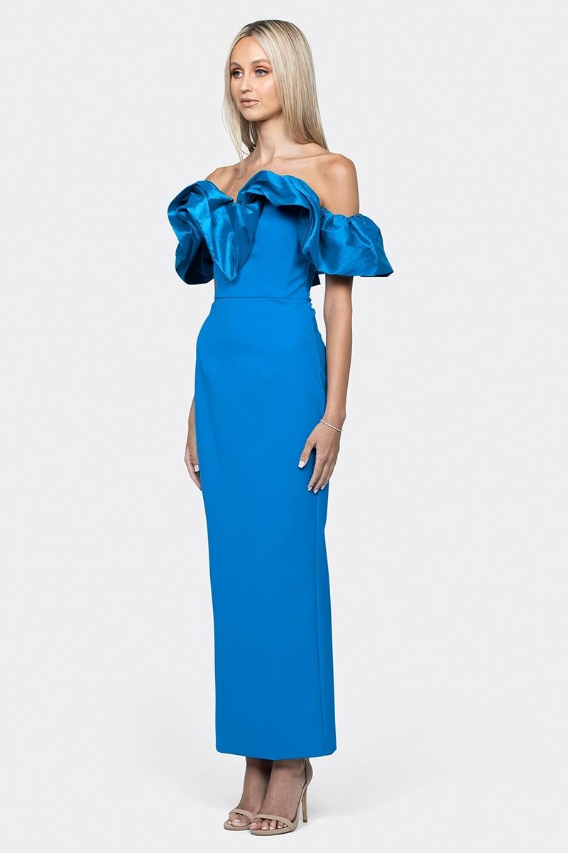 MAXINE OFF SHOULDER RUFFLE MAXI DRESS - CULT MIA