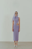 HACCHIC COUTURE Charmie Violet embroidered pencil gown featuring intricate embroidery and a fitted silhouette.