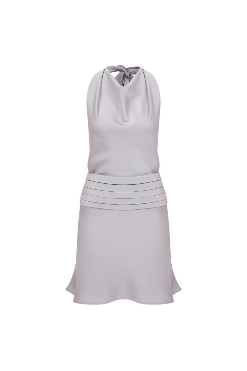 MONICA DRESS IN SILVER - CULT MIA