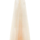 Valenciani ivory halter neck pleated midi dress displayed on a hanger, showcasing elegant fabric and flowing pleats.
