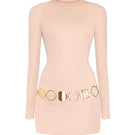 CEM nude belt mini dress featuring a fitted silhouette and stylish belt detail, perfect for casual or evening wear