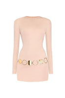 CEM nude belt mini dress featuring a fitted silhouette and stylish belt detail, perfect for casual or evening wear