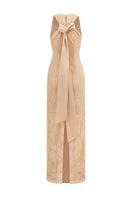 Elegant GEM Dress gown by Arti Apparel featuring intricate embroidery and flowing fabric, perfect for formal occasions.