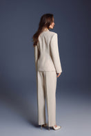 Keira Tong lined pants showing a tailored fit with a smooth fabric finish, featuring a classic waistband and straight-leg design.